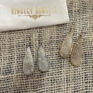 SET OF TWO- Kinsley Armelle Druzy Collection Stone Earrings